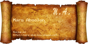 Mars Absolon névjegykártya